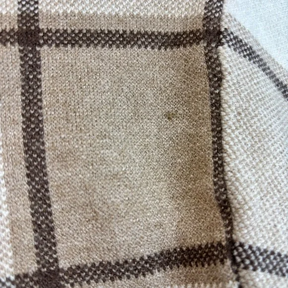 Tahari Women's Plaid Mock Neck Sweater Long Sleeve Beige Brown Size L - Picture 6 of 8